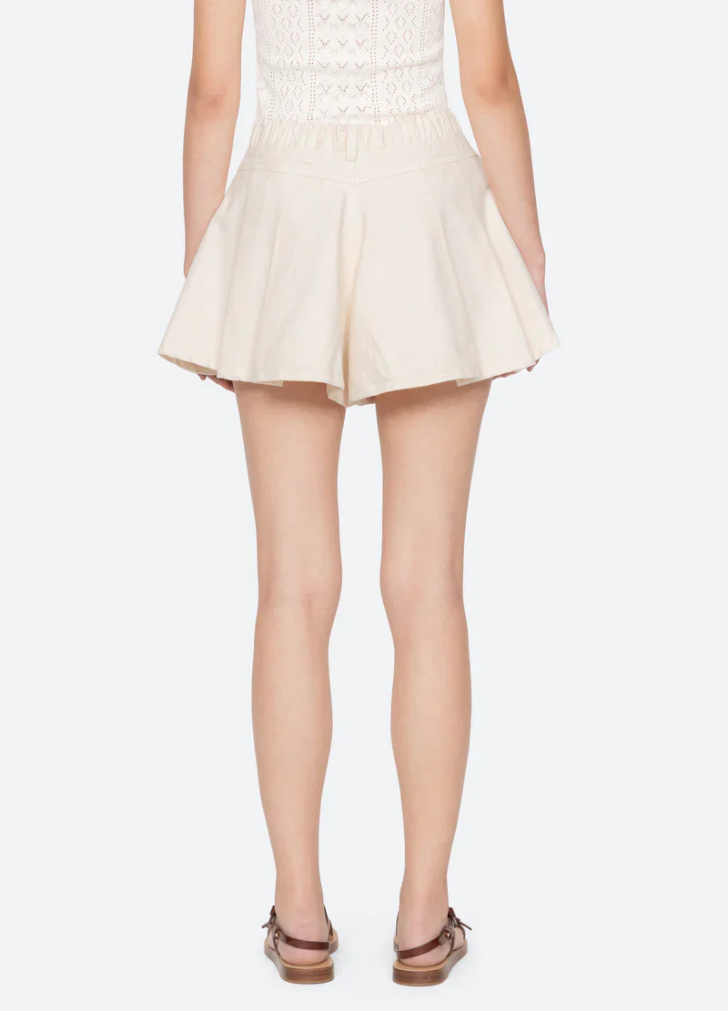 Stasia Denim Jeans Shorts Cream - Image 3