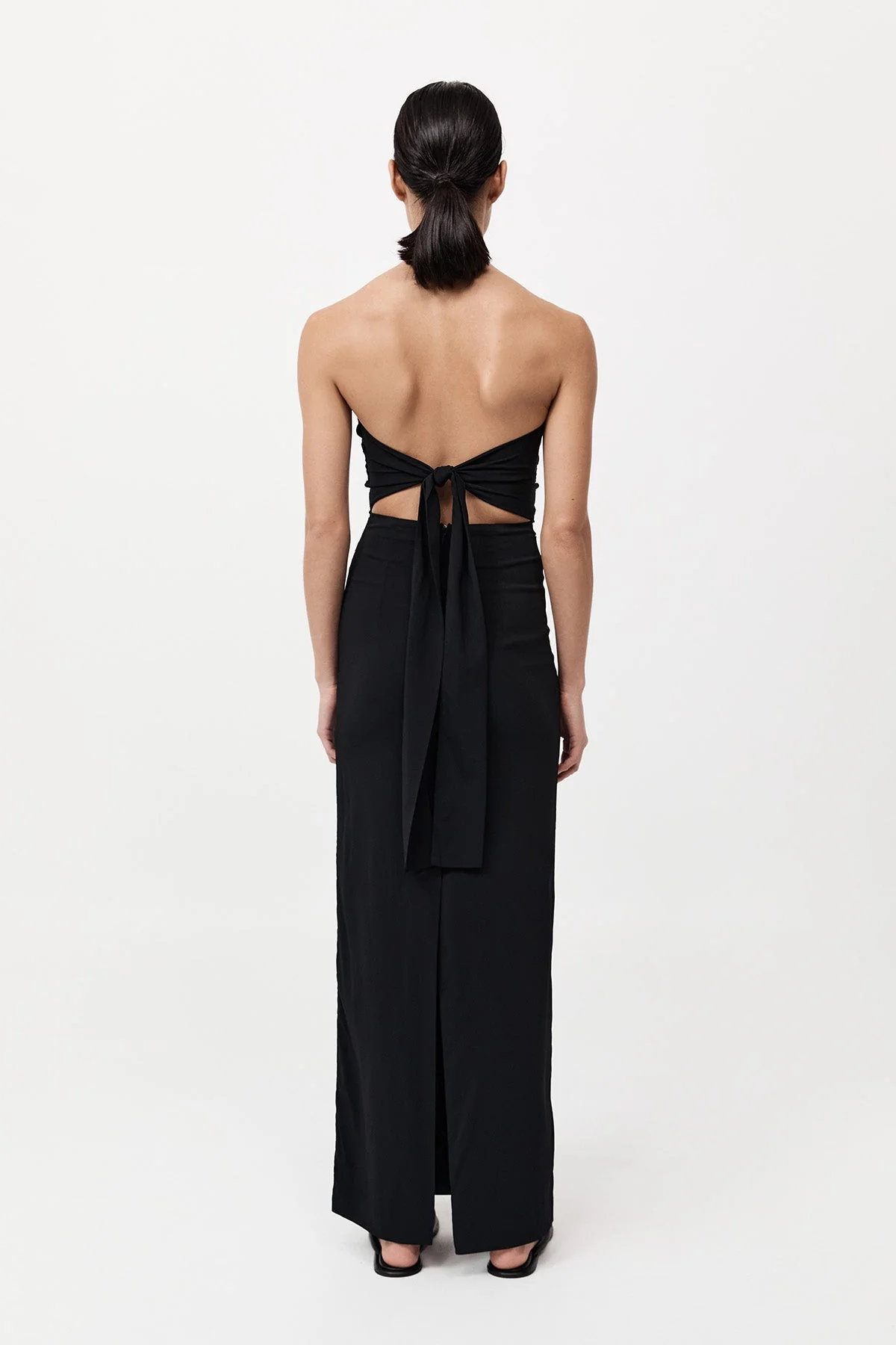 Strapless Tie Back Dress Black - Image 3