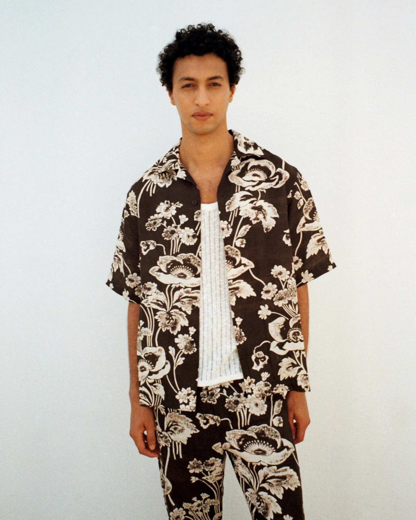 Painted Peonies Bowling Shirt - Image 2