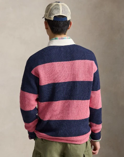 Striped Linen-Cotton Rugby Sweater - Image 3