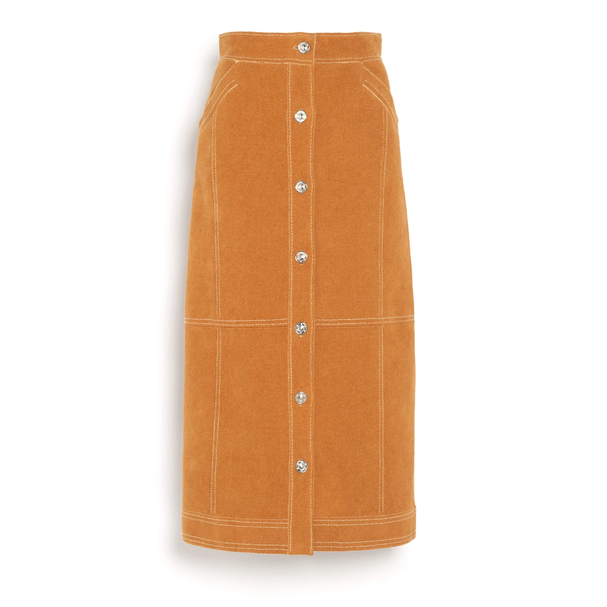 Suede-Effect Long Skirt in Cashmere and Cotton (Final Sale) - Image 4