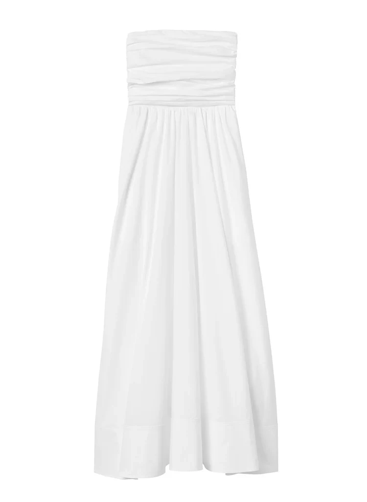 Tate Strapless Midi Dress White (Final Sale) - Image 4