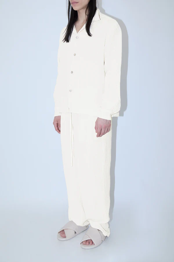 Theo LS Resort Shirt Angel Weave Ivory - Image 2
