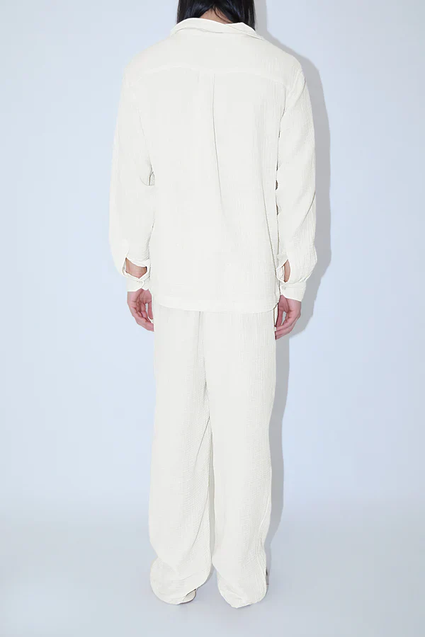 Theo LS Resort Shirt Angel Weave Ivory - Image 3