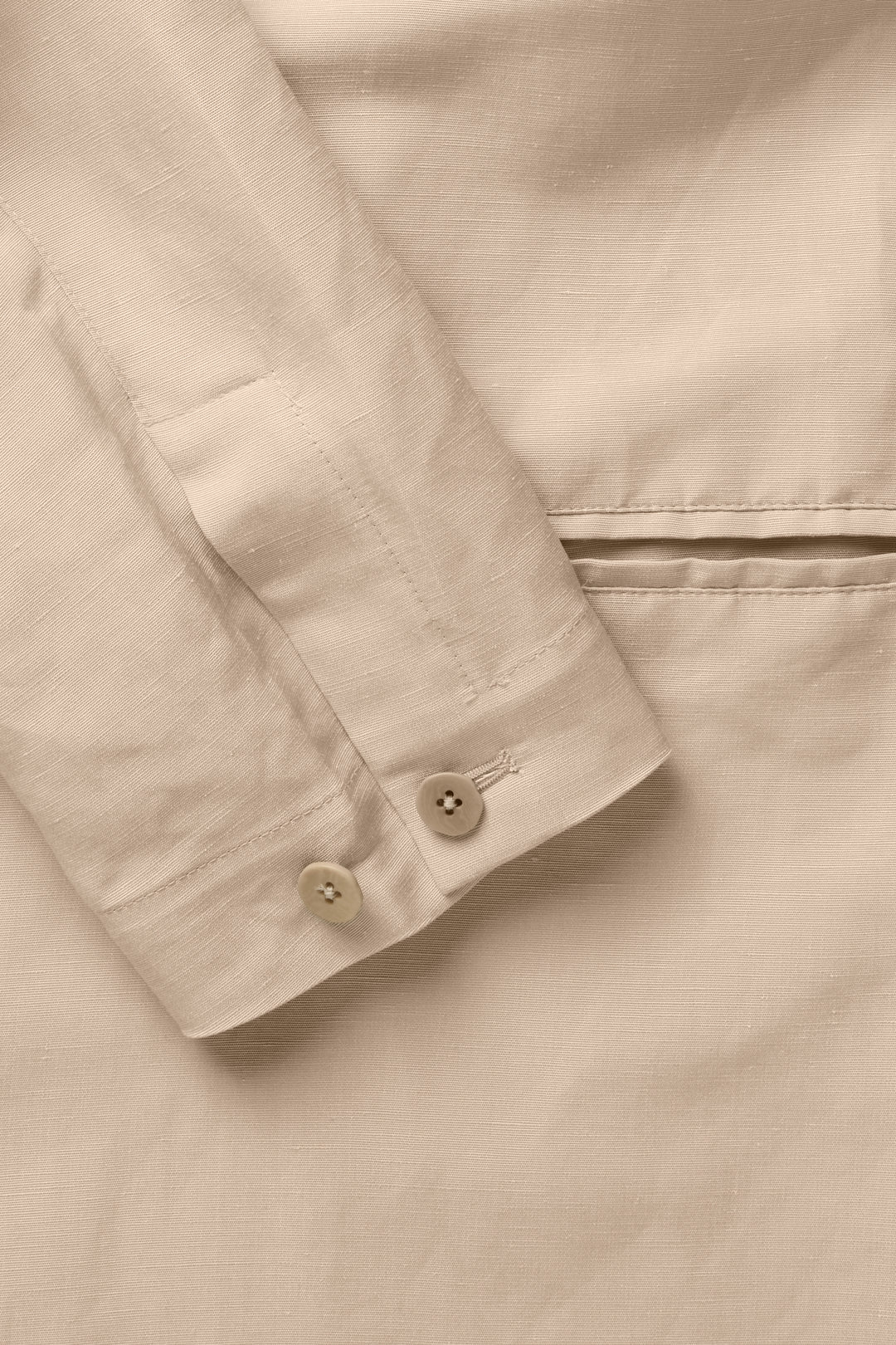 Double Breasted Shawl Collar - Linen Silk Ottoman (Champagne) - Image 5