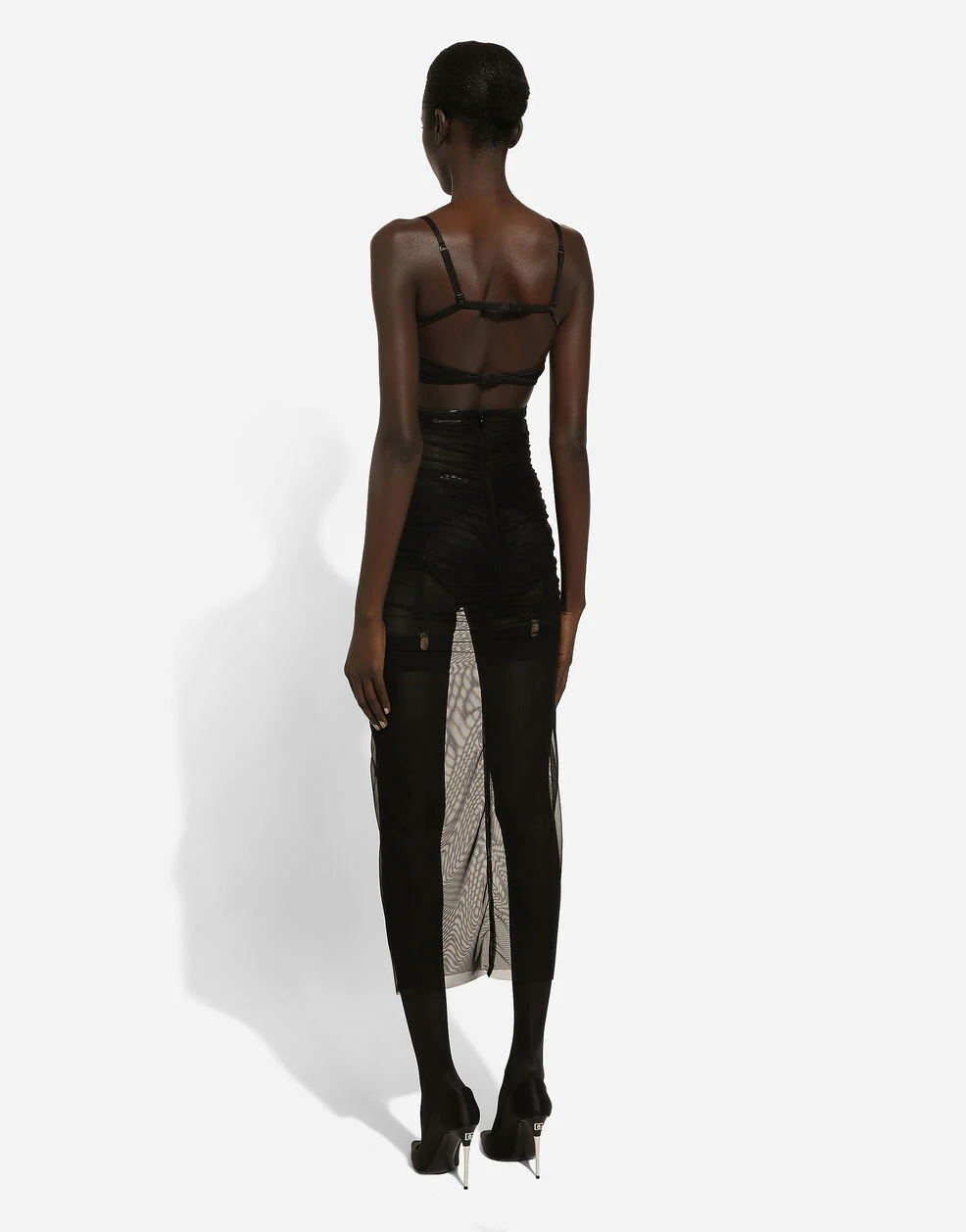 Tulle Calf Length Dress with Corset Details (Final Sale) - Image 2