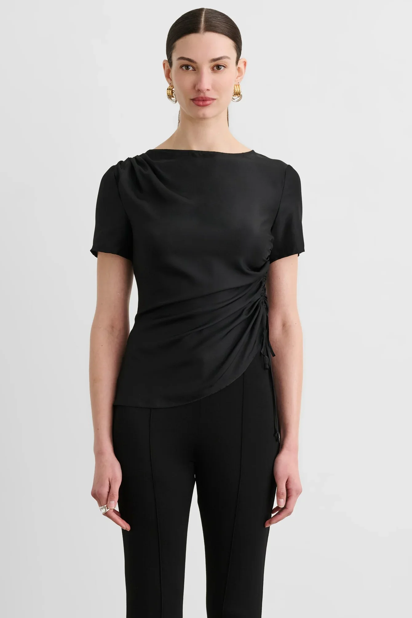 Uma SS Top with Drawstring Detail - Image 2