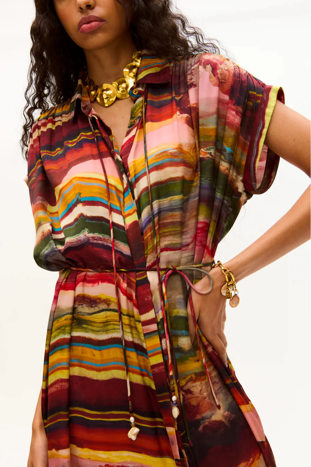 Valerie Kaftan Ruby Marble print