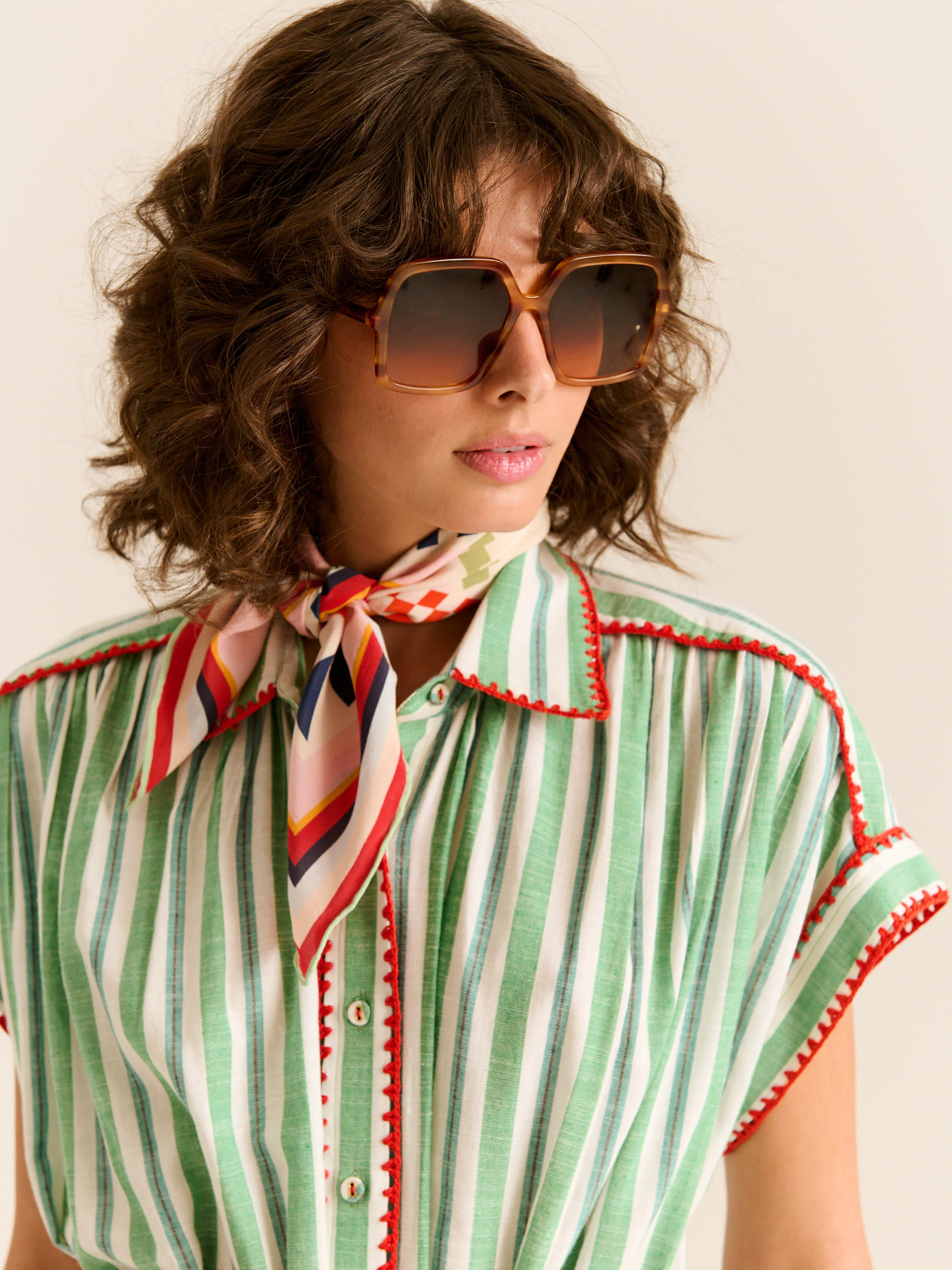 Valerie Kaftan Green Stripe - Image 2