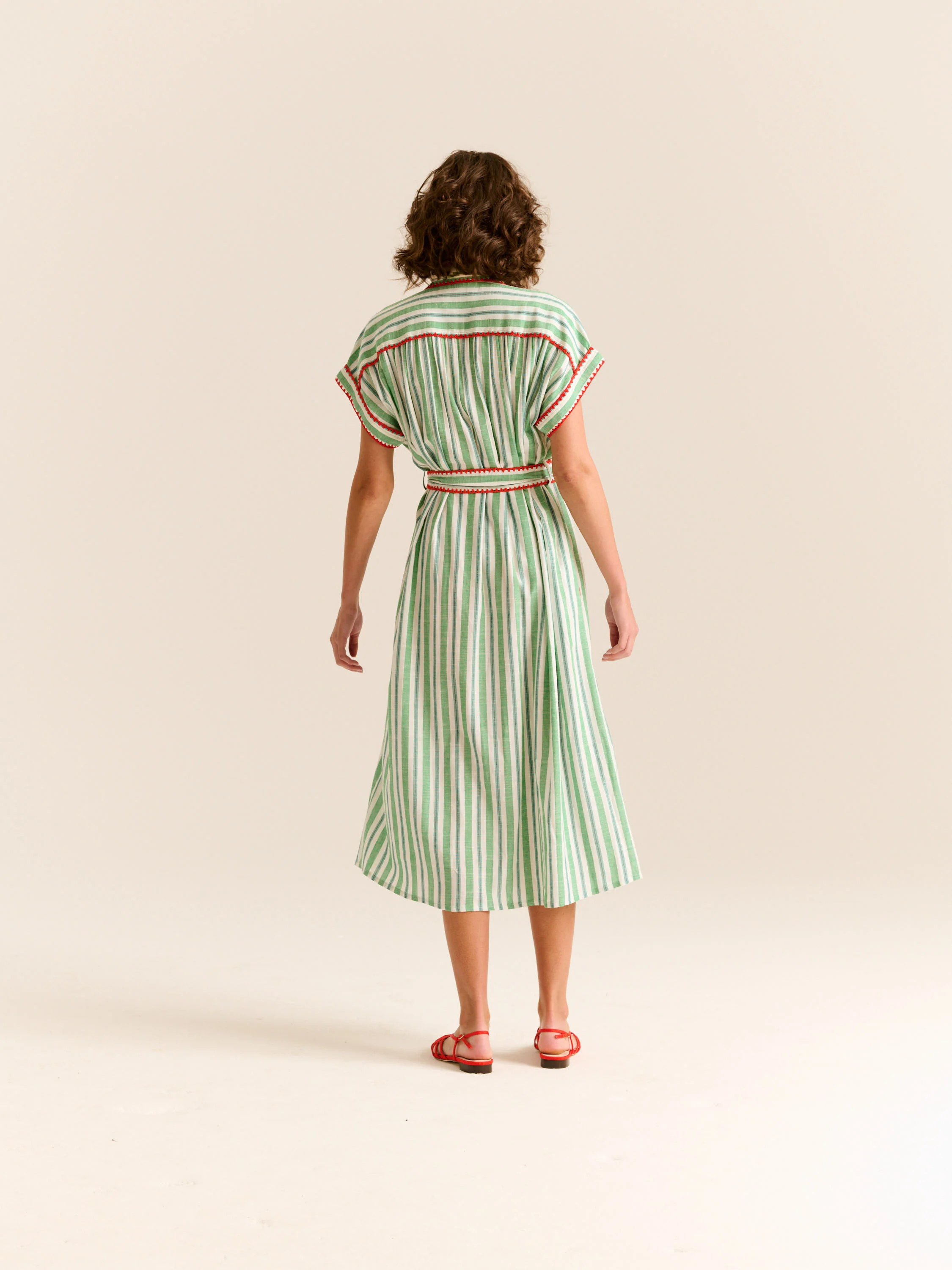 Valerie Kaftan Green Stripe - Image 3