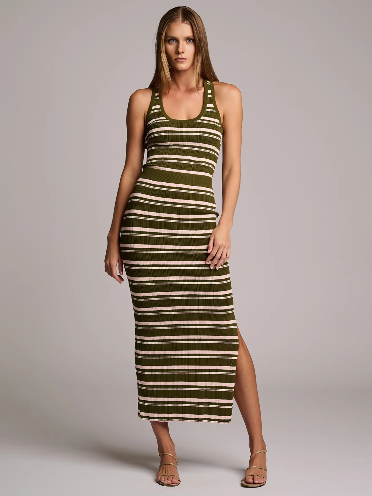 Violet Stripe Tank Olive Stripe - Image 3