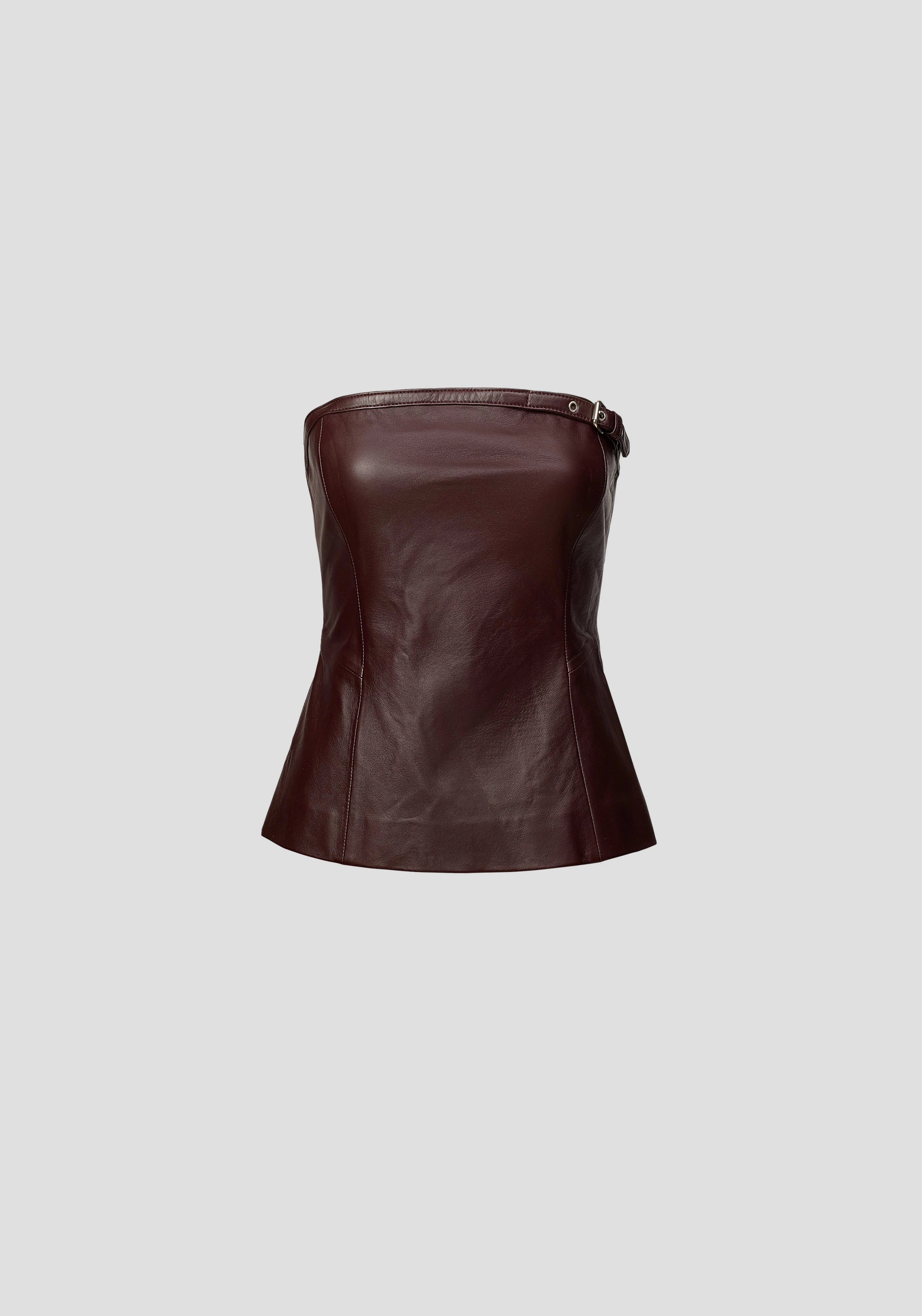 Royale Leather Top Deep Plum - Image 6