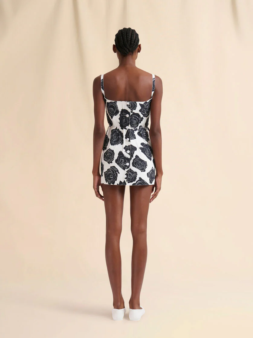 Bonded Poplin Mini Dress with Luna Print (Final Sale) - Image 3