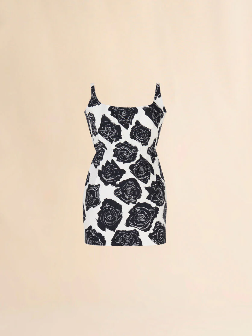 Bonded Poplin Mini Dress with Luna Print (Final Sale) - Image 4
