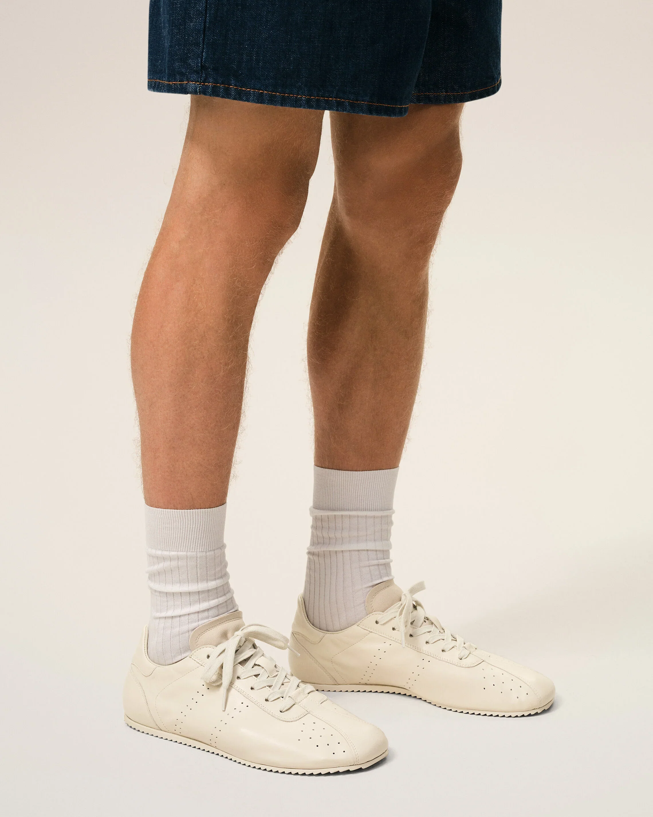White Cow Leather Soft Sneakers - Image 3