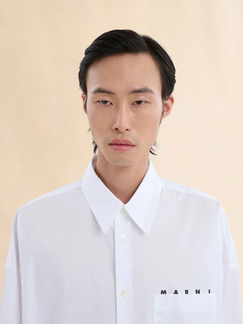 Poplin Shirt with Peeping Marni Logo - Image 2
