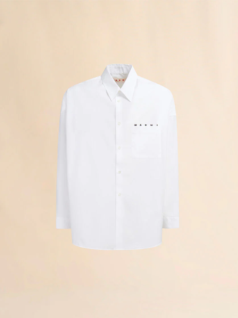 Poplin Shirt with Peeping Marni Logo - Image 4