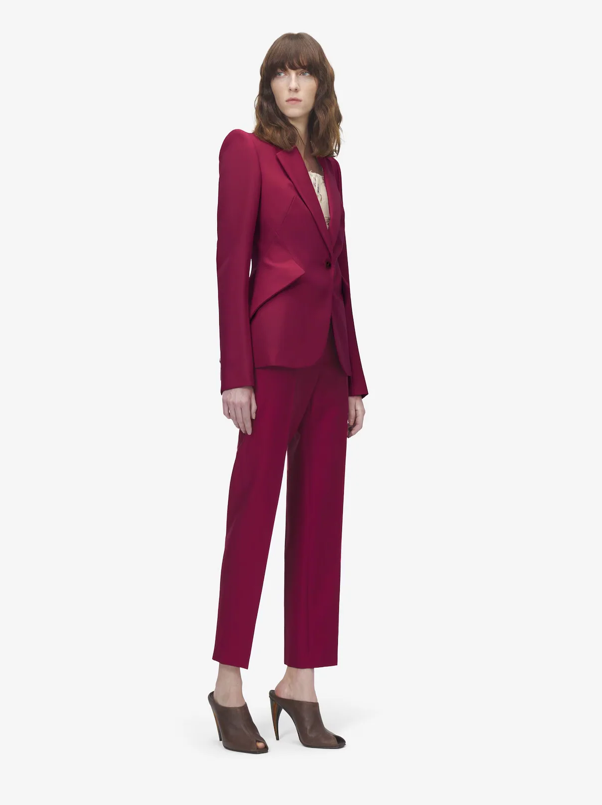Women's Cigarette Trousers in Raspberry - Image 3