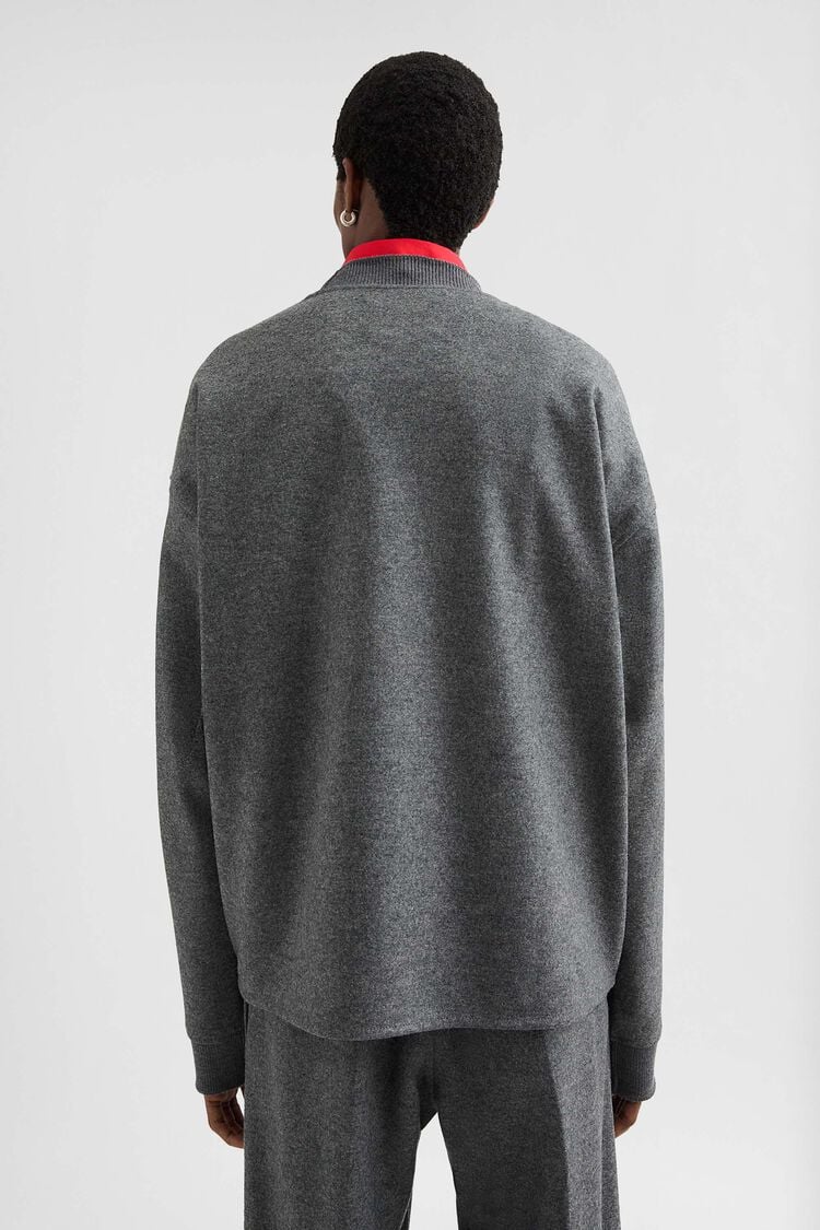 Wool Melton Crew-Neck Sweatshirt - Image 3