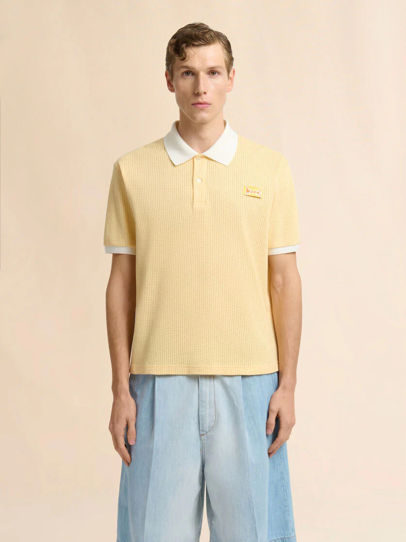 Yellow Polo Shirt with Jacquard Motif - Image 2