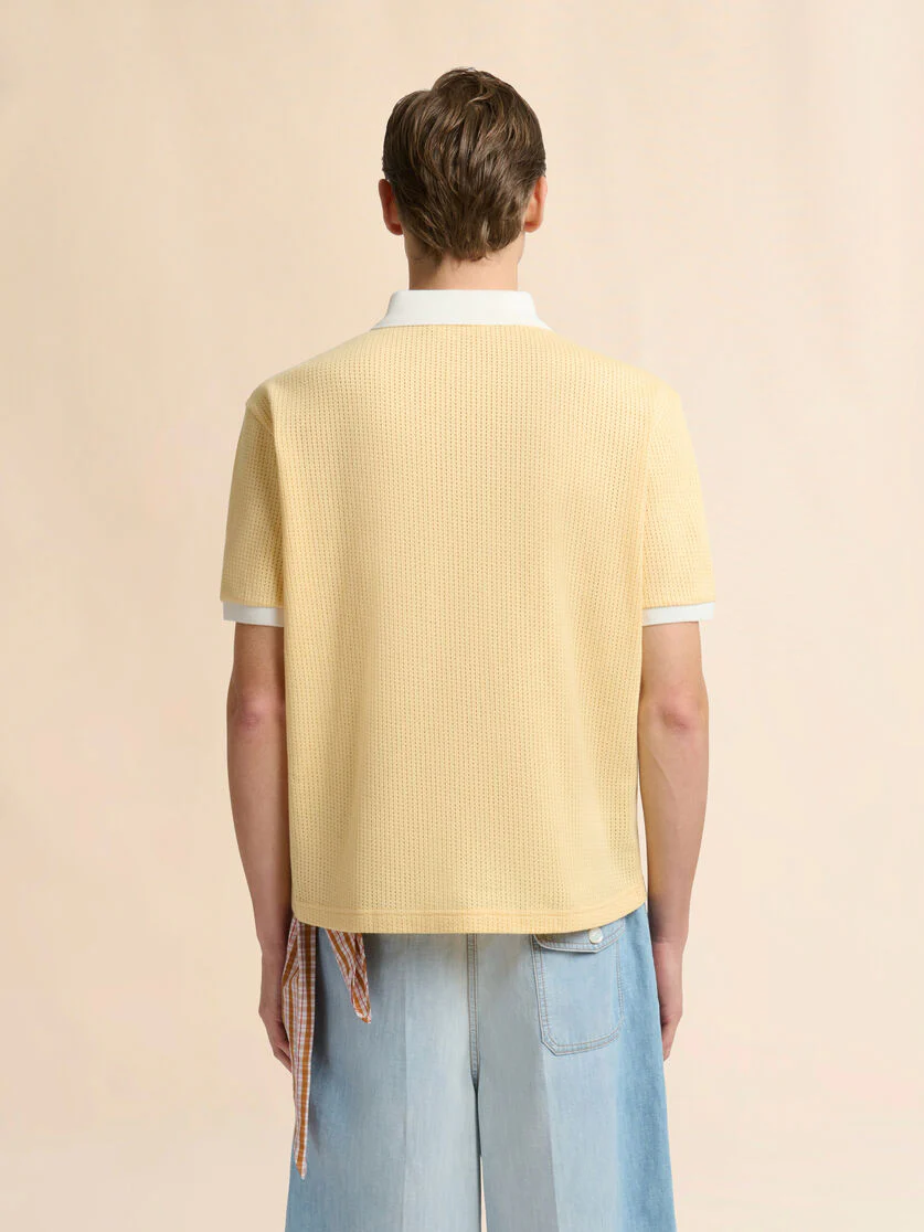 Yellow Polo Shirt with Jacquard Motif - Image 3