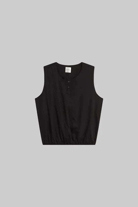 Yoko Sleeveless Button Blouson Black - Image 4