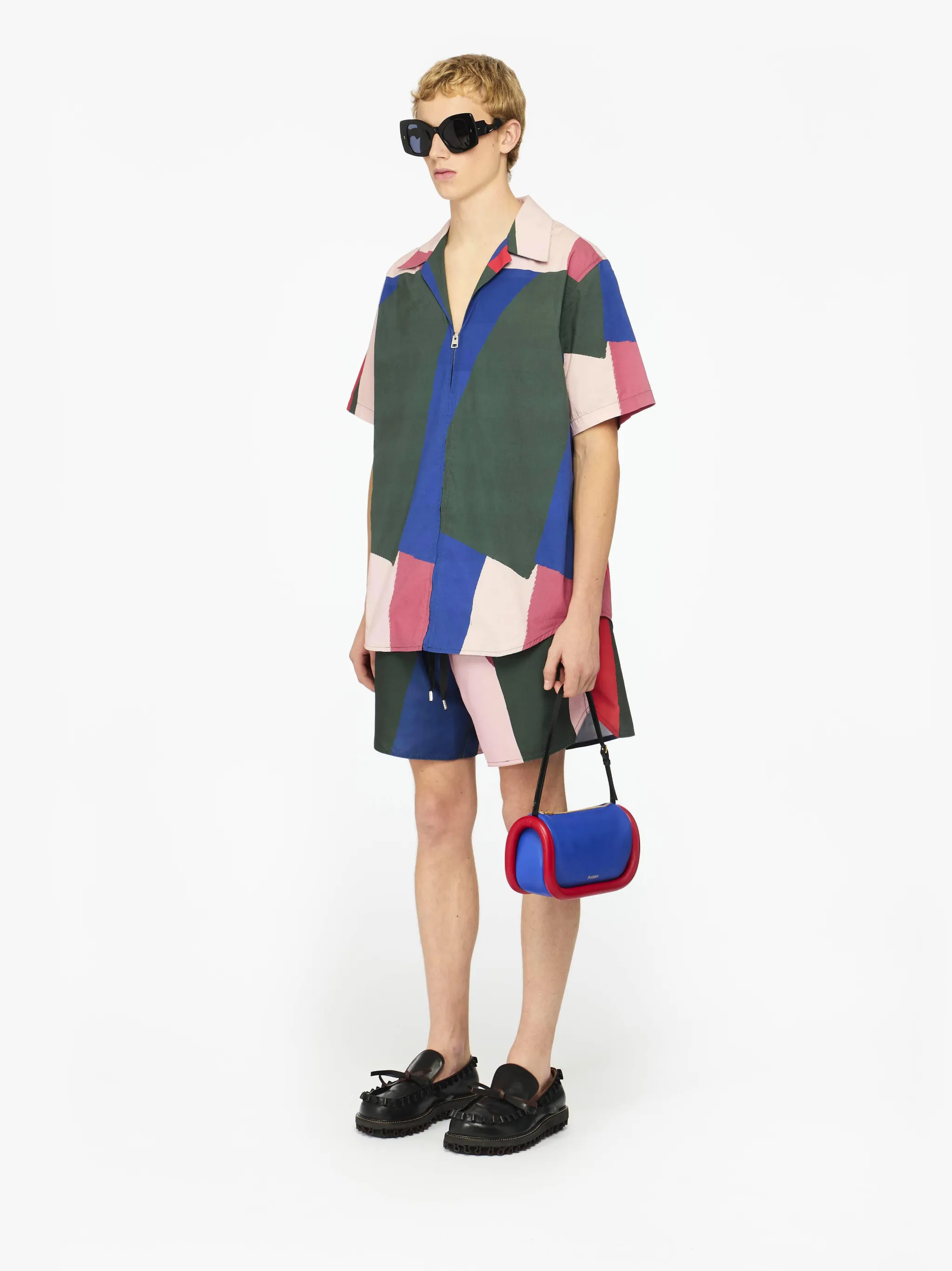 Zip Up Short Sleeve Printed Shirt (Final Sale) - Image 2